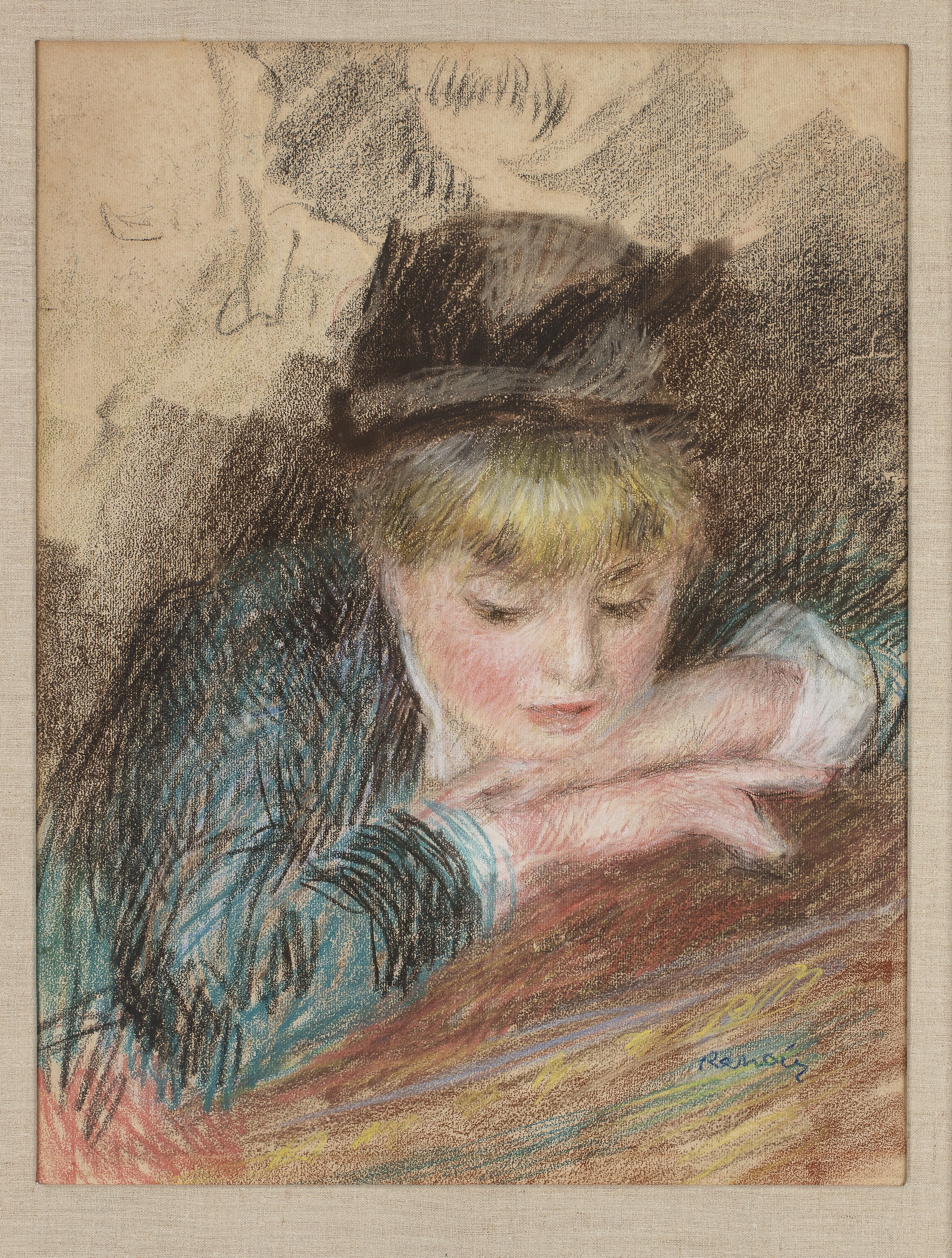Auguste Renoir Jeune femme penchée sur un balcon, dit aussi La Loge, 1879 Pastel sur papier, 56 x 43 cm, Toulouse, Fondation Bemberg.