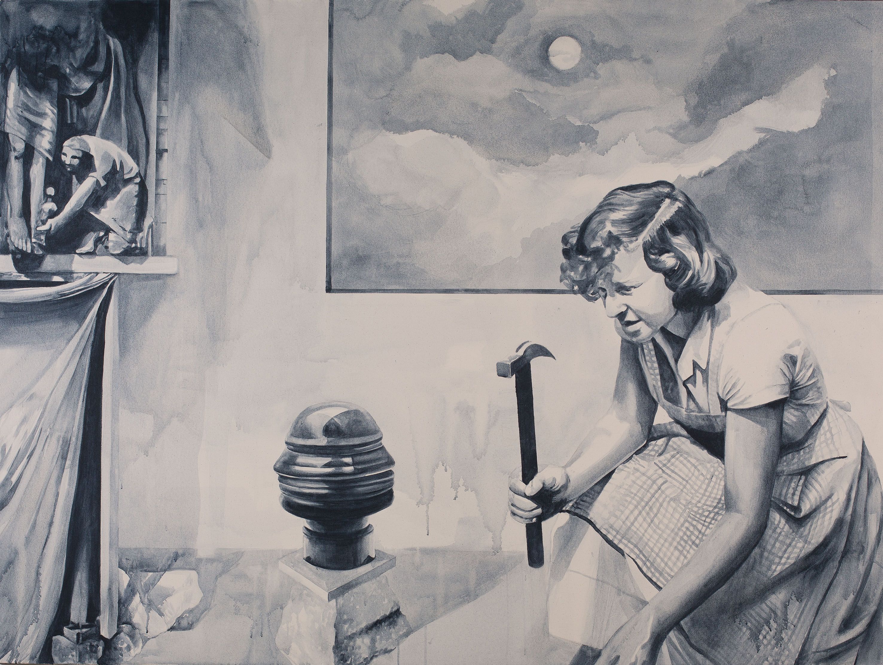 Giulia Andreani, Damnatio Memoriae III, 2015 Peinture acrylique sur toile - 150 x 200 cm Courtesy de l’artiste et de la Galerie Max Hetzler Berlin, Paris, Londres, Marfa.