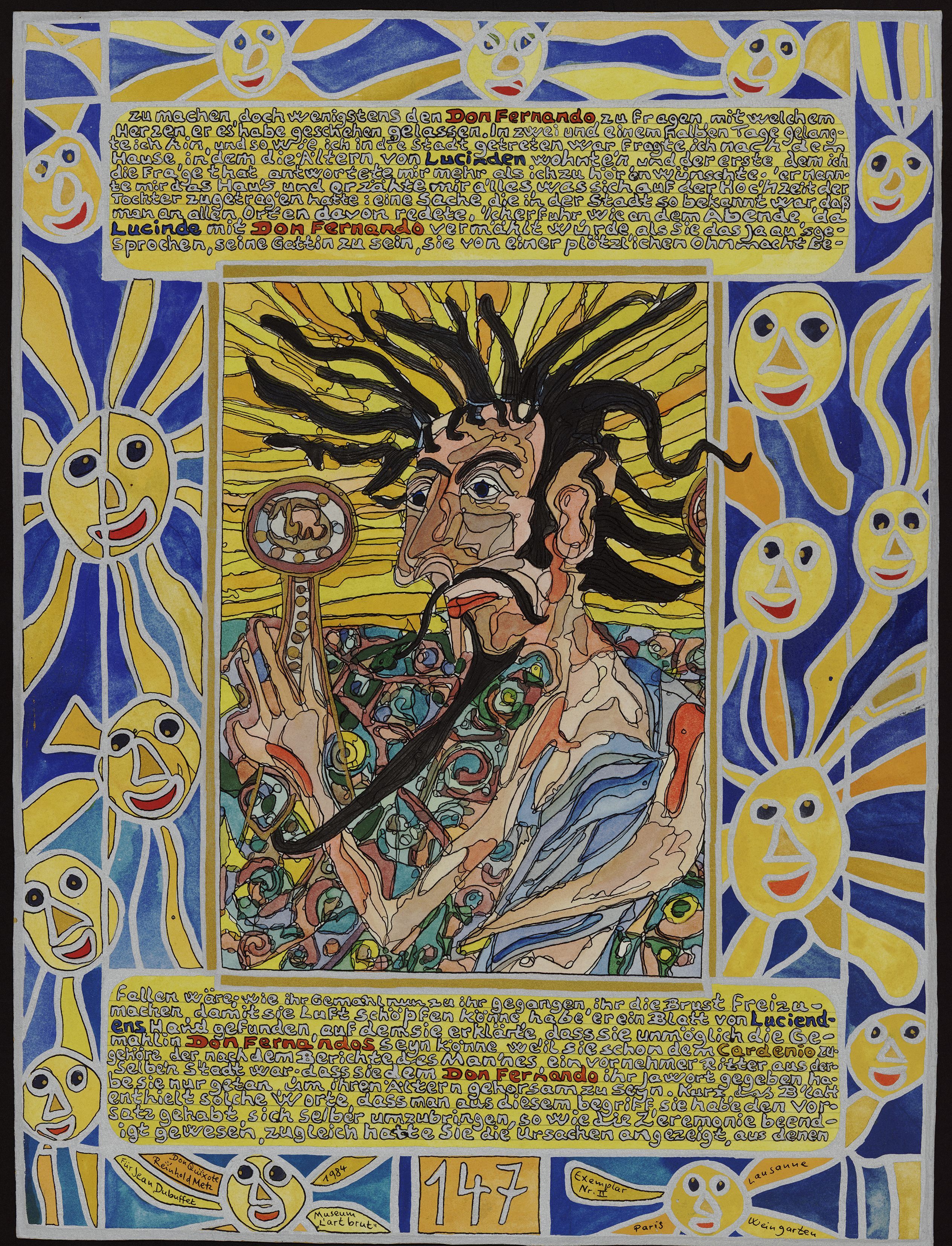 Reinhold Metz, El ingenioso Hidalgo don Quixote de la Mancha, coffret-livre manuscrit et enluminé, 1972-1981.