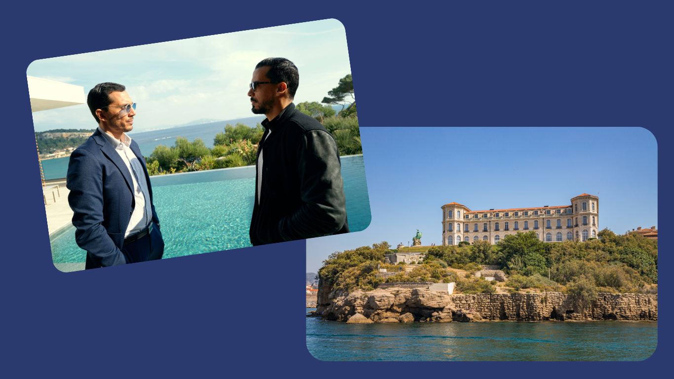 Les héros de la série Pax Massilia et le Palais du Pharo à Marseille