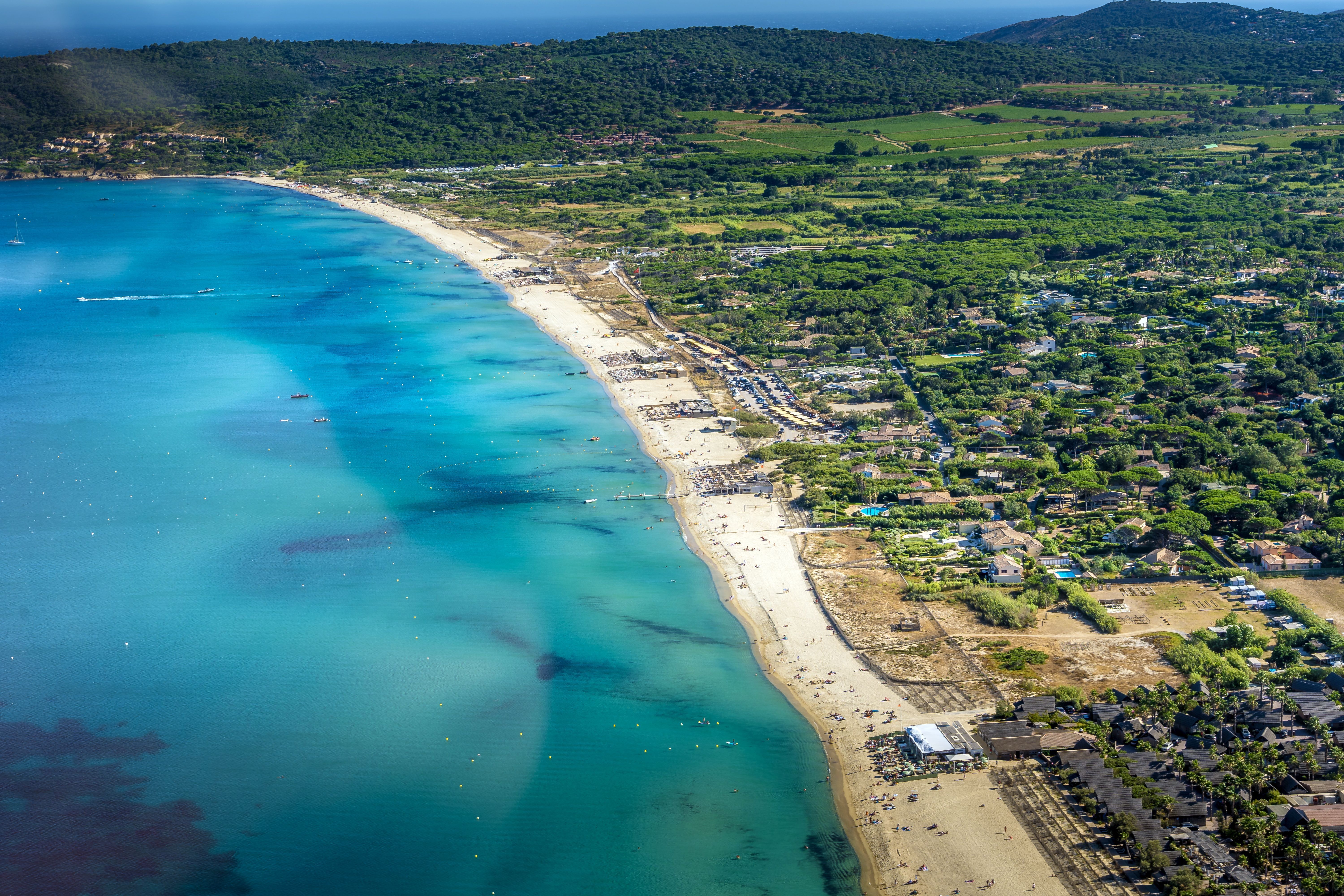 Aerial view of Pampelonne beach, Ramatuelle, Saint Tropez.