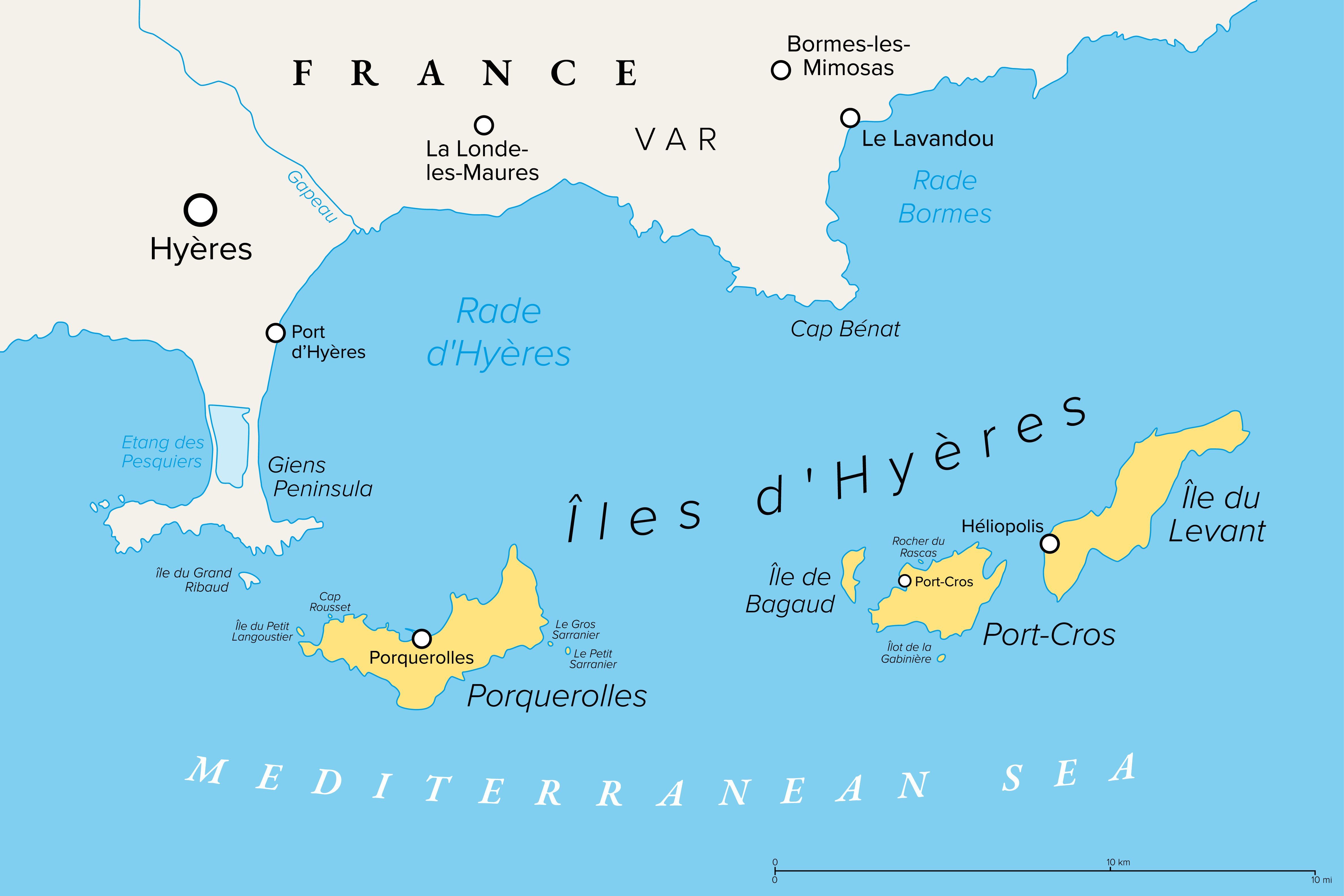 Ile du levant map