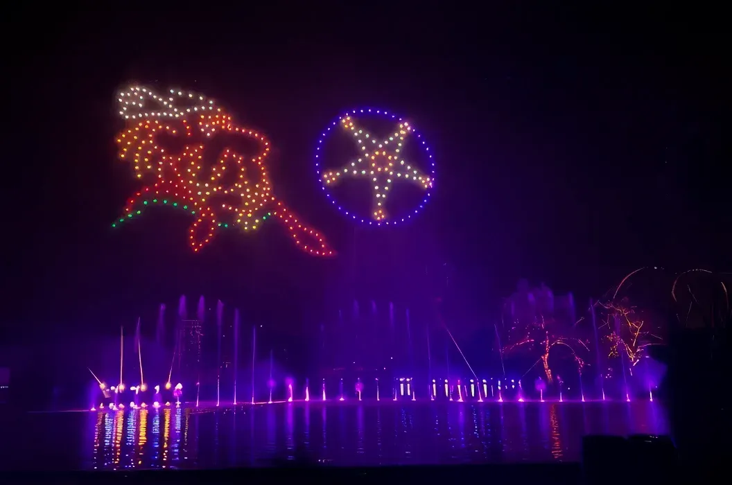 Espectáculo de luces en el Parc Astérix