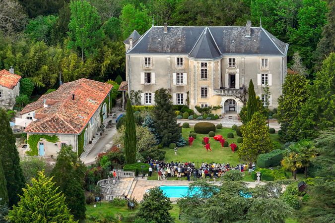 Castillo de Lasteyrie durante Châteaux en fête, en Dordoña.