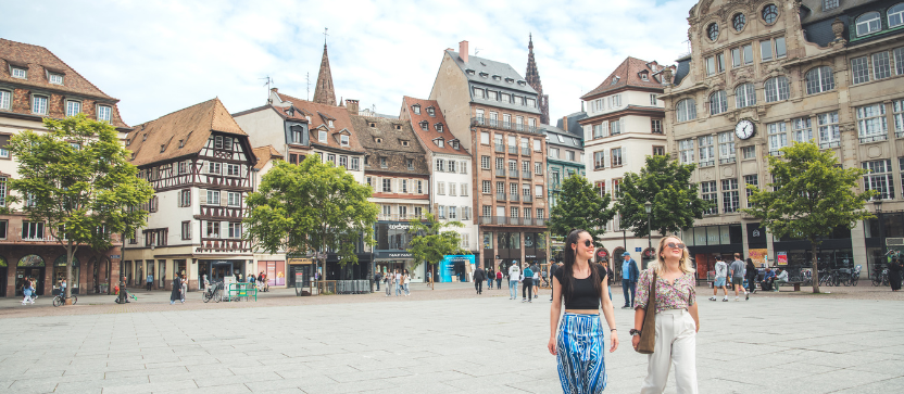 Plaza Kléber en Estrasburgo, Alsacia.