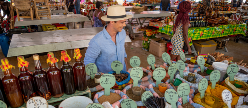 Marché aux épices de Pointe-à-Pitre, en Guadeloupe. 