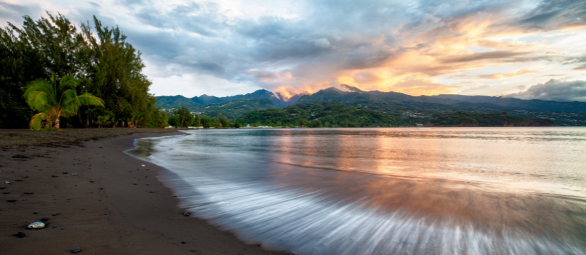 Pointe Vénus, sur l'île de Tahiti.