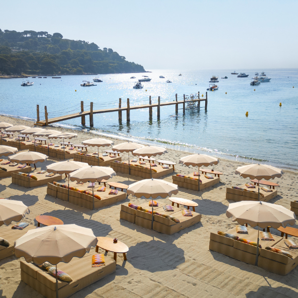 Plage de Pampelonne à Ramatuelle, dans le golfe de Saint-Tropez. 
