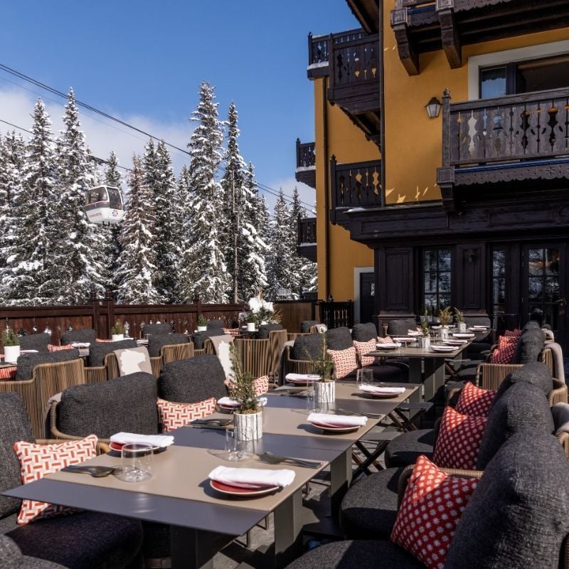 La Terrasse van het Cheval Blanc Courchevel.
