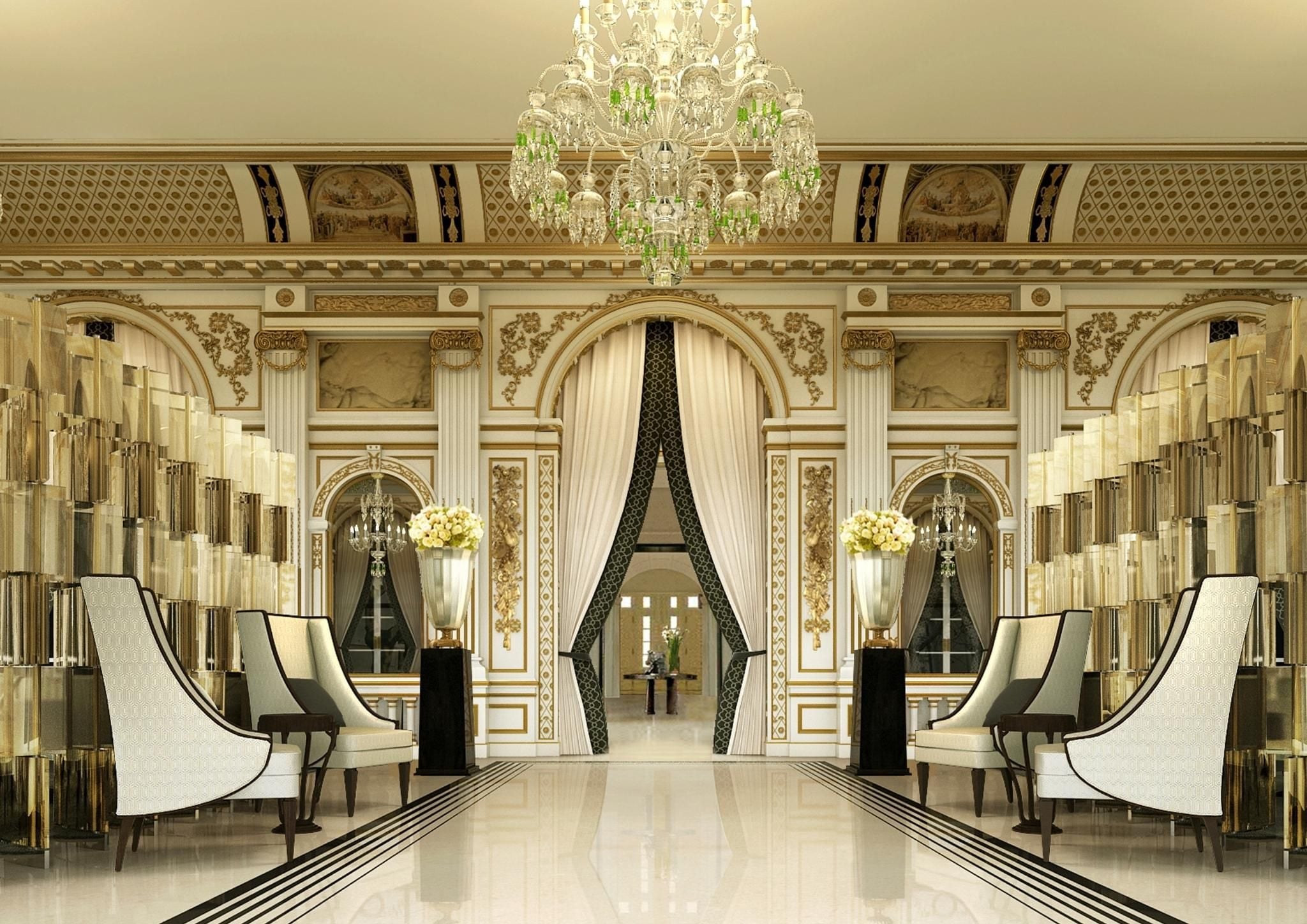 Lobby de l'hôtel The Peninsula Paris.
