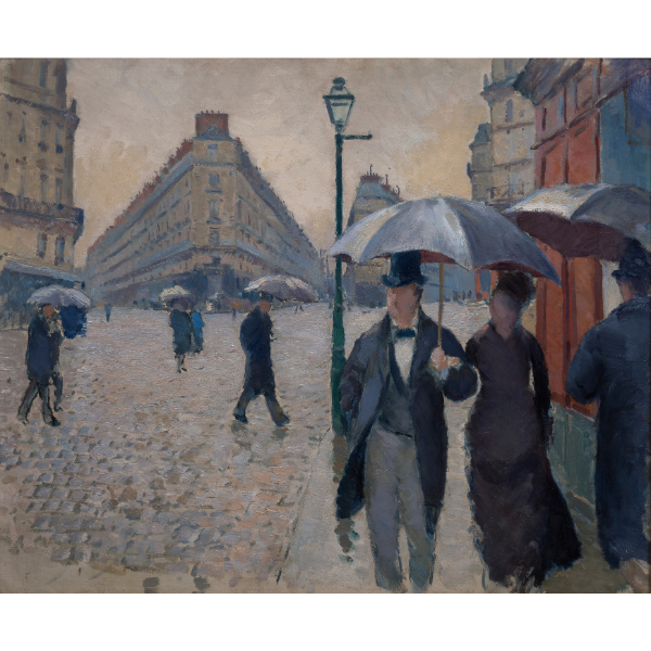 Gustave Caillebotte (1848-1894) Rue de Paris. Temps de pluie, 1877. Huile sur toile, 54 × 65 cm. Inv. 5062. Paris, Musée Marmottant Monet, legs de Michel Monet, 1966.