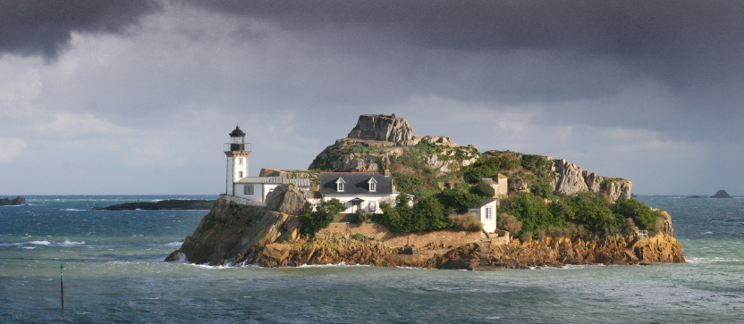 L'ïle Louët dans la baie de Morlaix, en Bretagne. 
