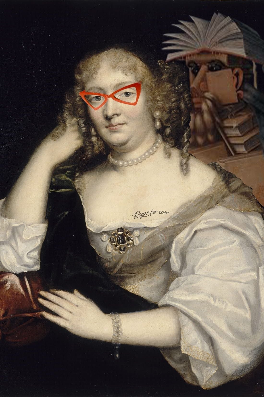 Photomontage de Madame de Sévigné avec des éléments arty.