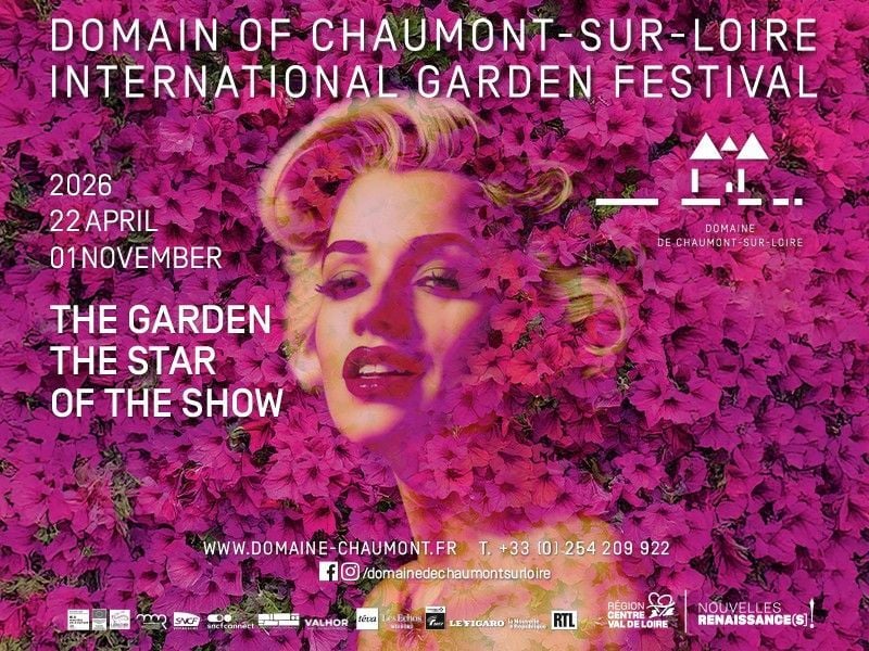Affiche van het Tuinfestival van Chaumont-sur-Loire, van 22 april tot 1 november 2026