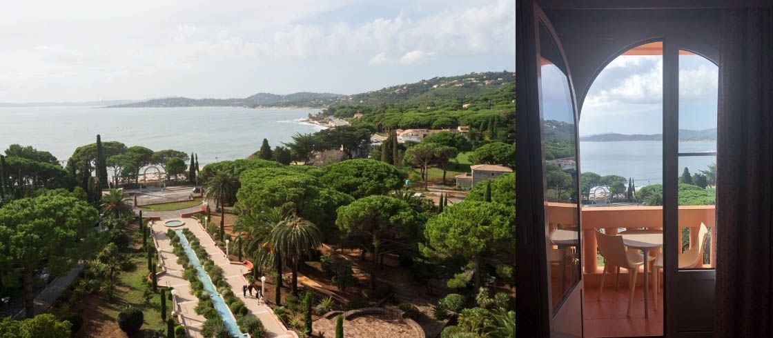 Club Vacanciel les Issambres ligger helt ned til vandkanten med udsigt over Saint-Tropez bugten. 