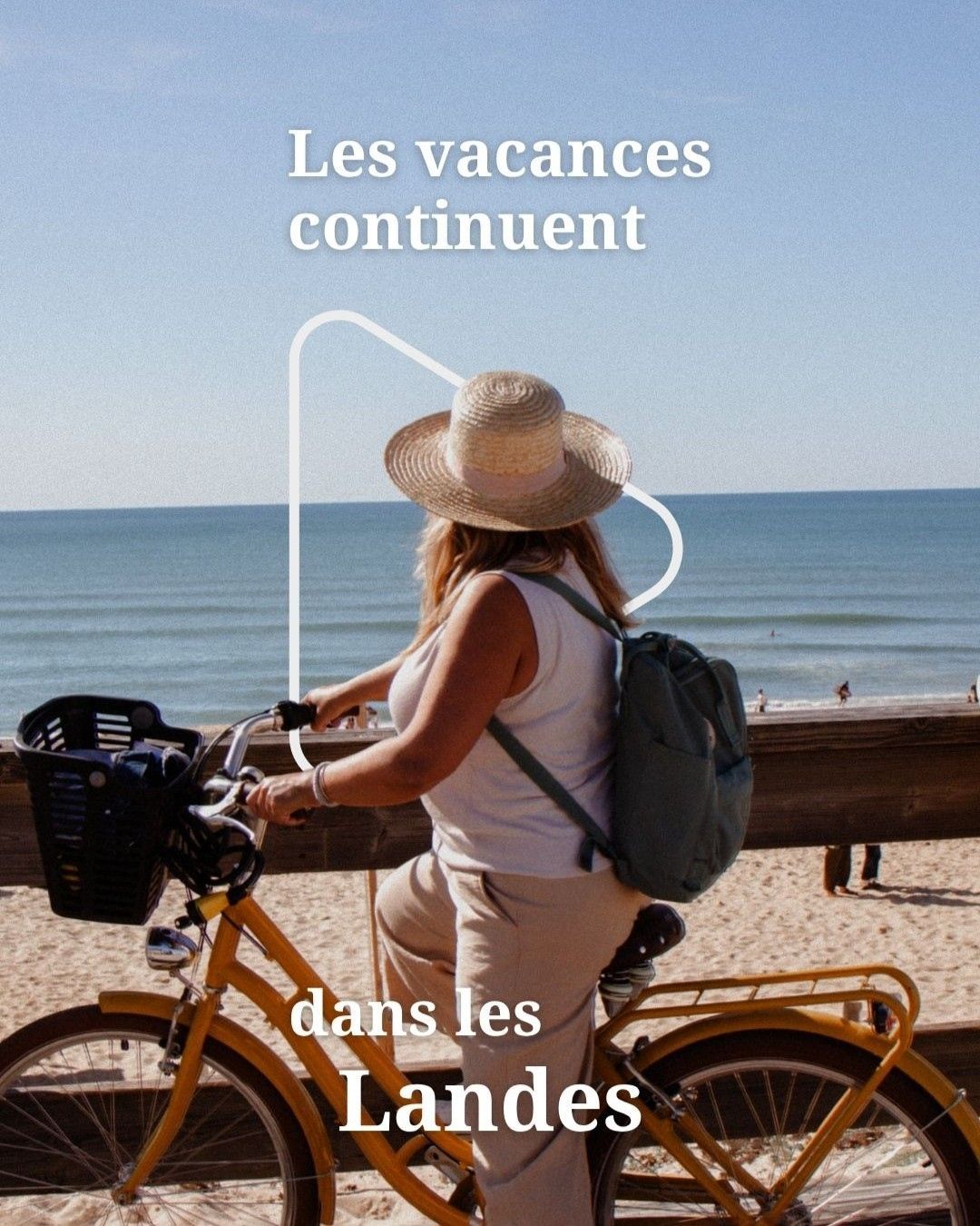 Balade à vélo sur une plage des Landes
