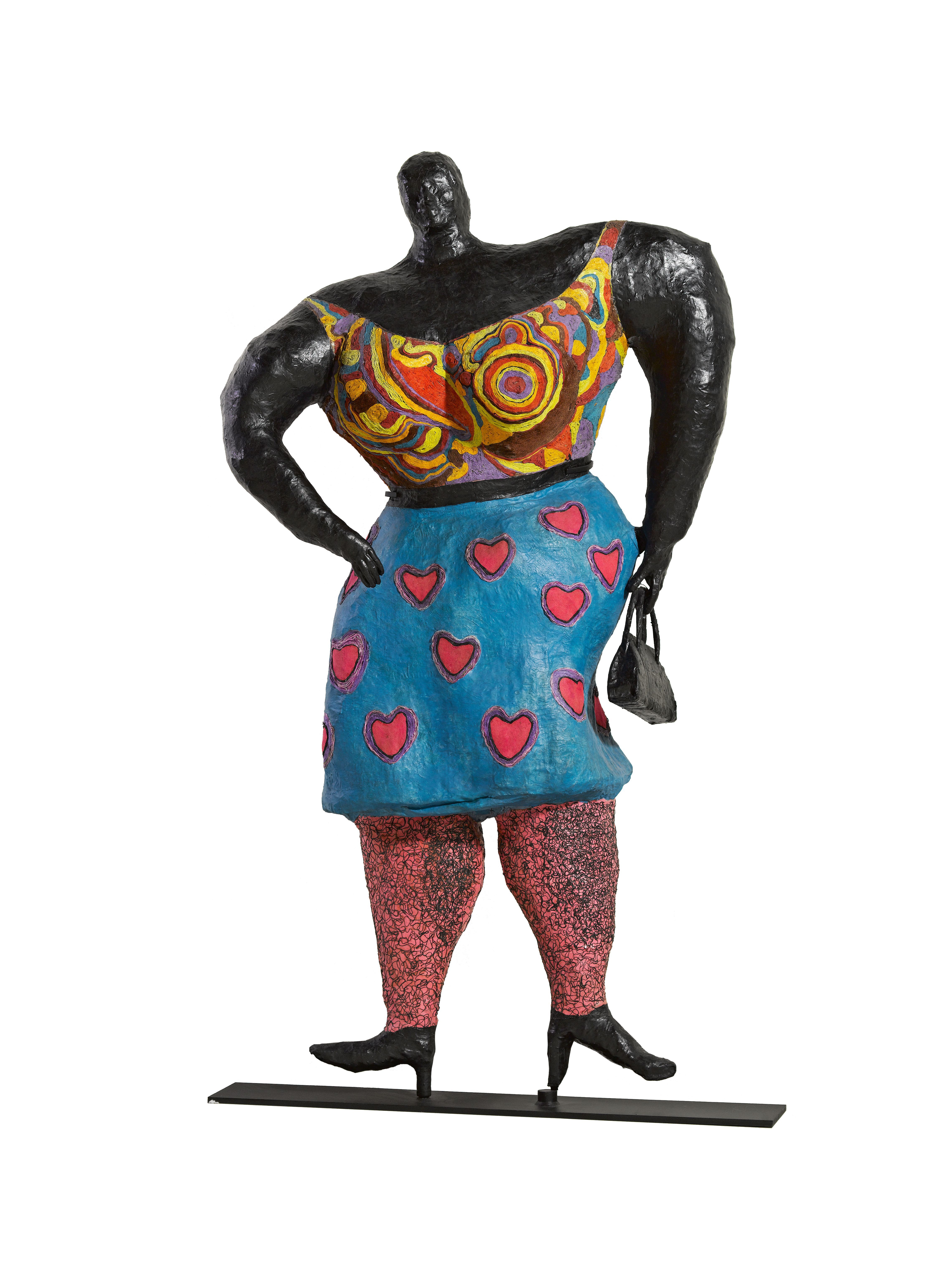 Niki de Saint Phalle Black Rosy ou My Heart Belongs to Rosy, 1965 tissu, fils de laine et peinture sur grillage, 225 × 150 × 85 cm, Niki Charitable Art Foundation, Santee, Californie.