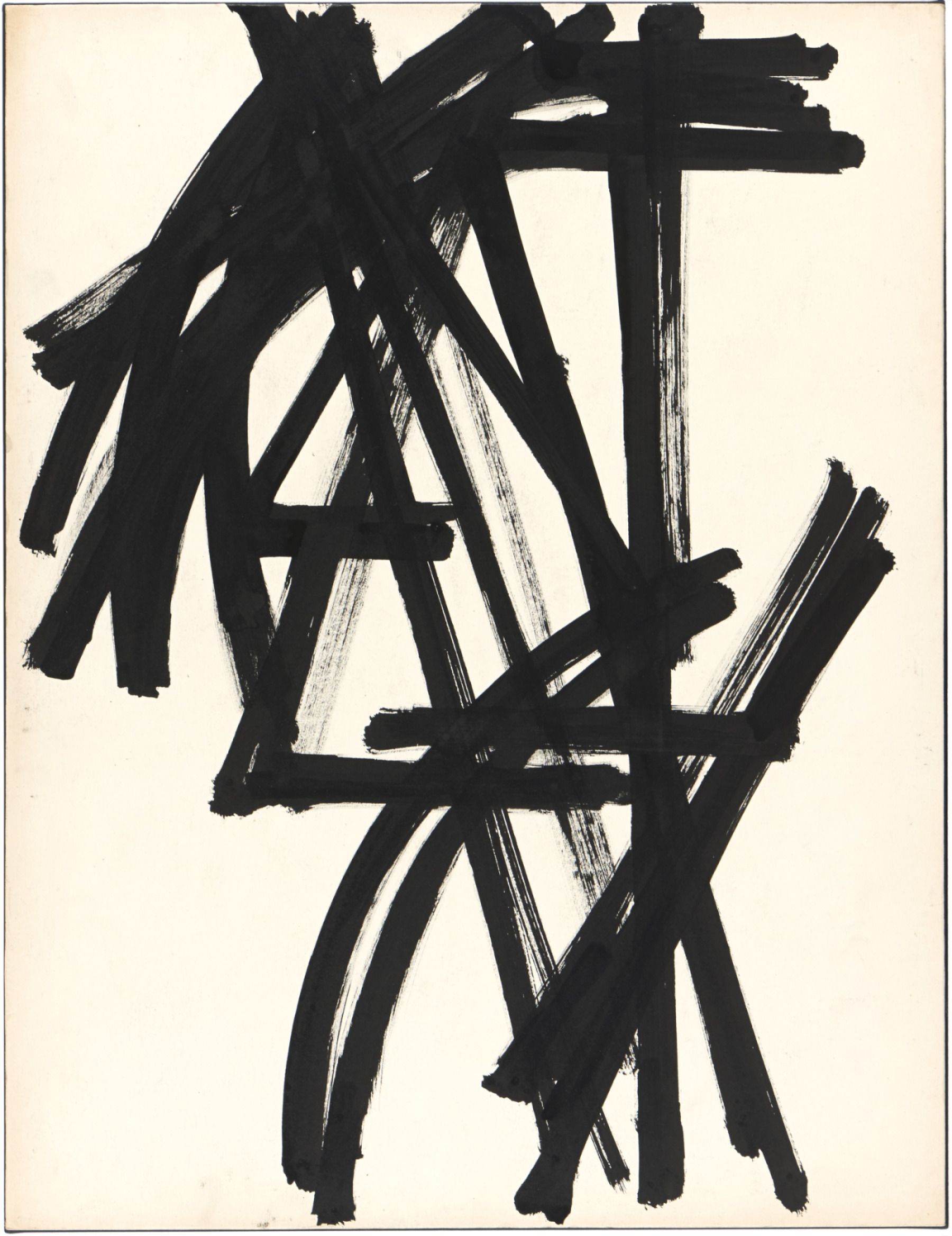 Pierre Soulages Encre sur papier marouflé sur toile 65,6 x 50,5 cm, vers 1949 Musée Soulages, Rodez Donation de Pierre et Colette Soulages en 2005