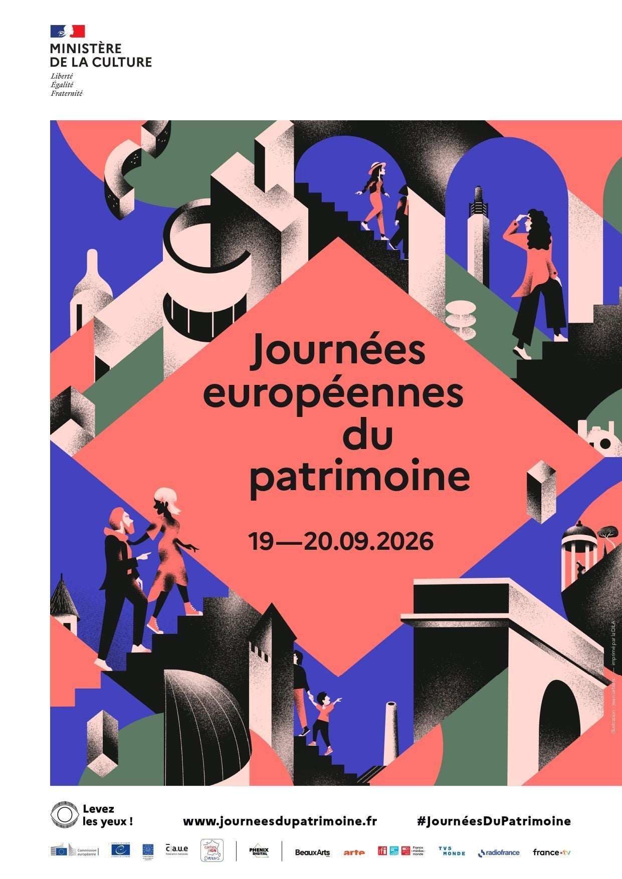 Affiche des Journées européennes du patrimoine 2026. 