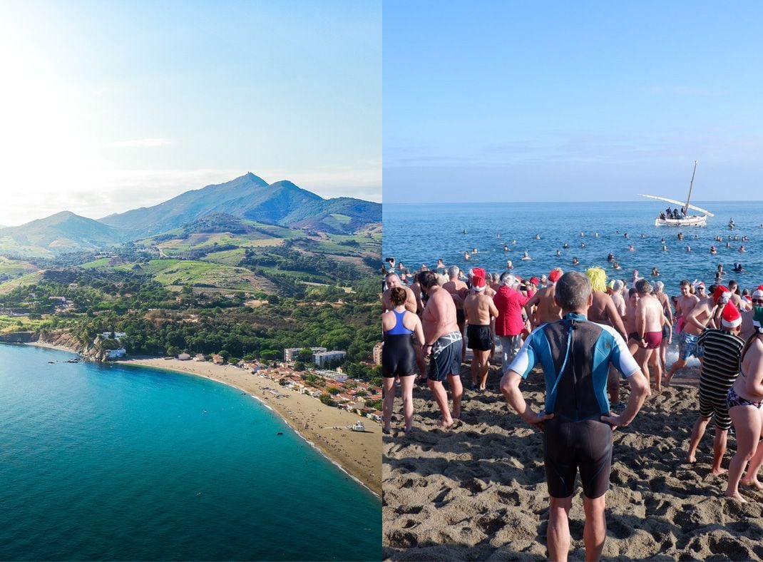 La playa de Argelès © Benjamin Collard - El baño del 1 de enero.
