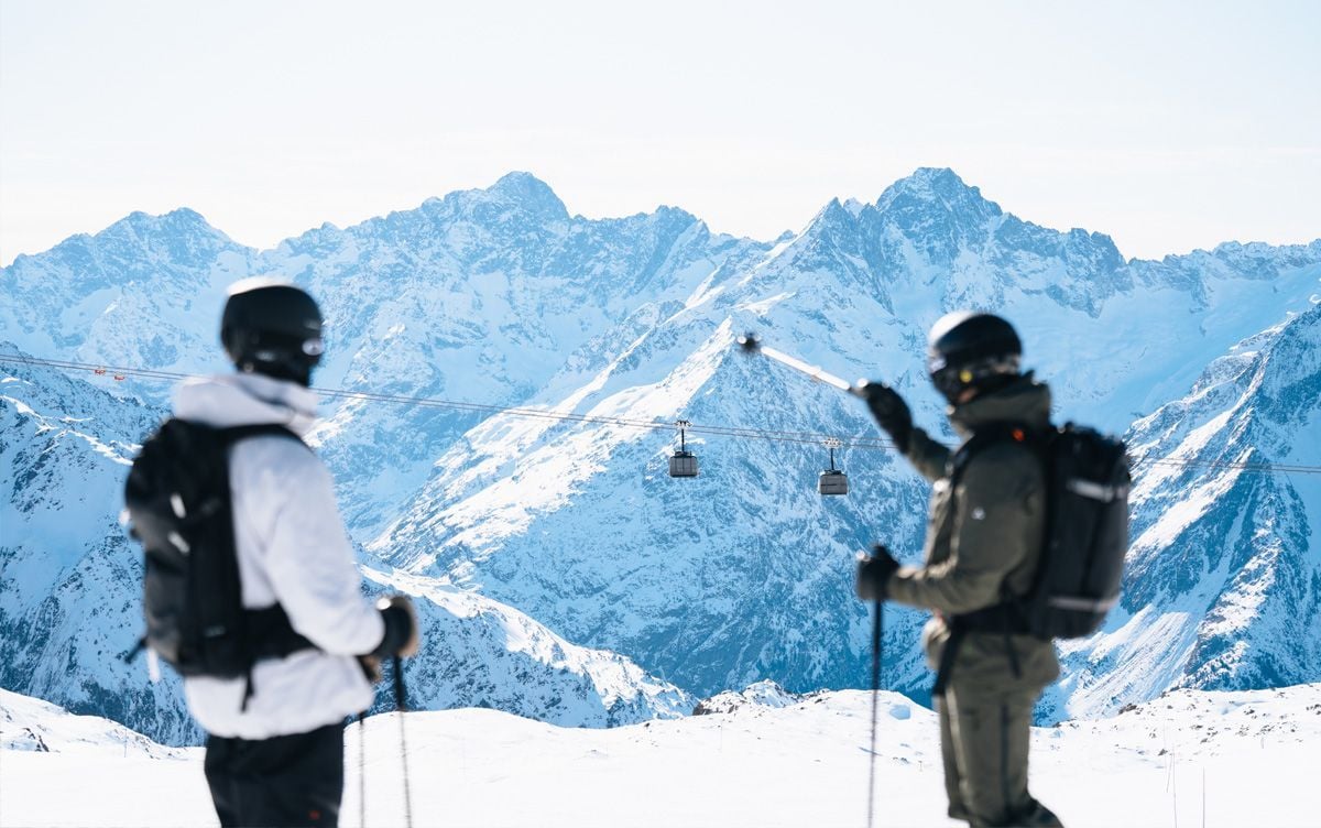Esquiadores en Les 2 Alpes.