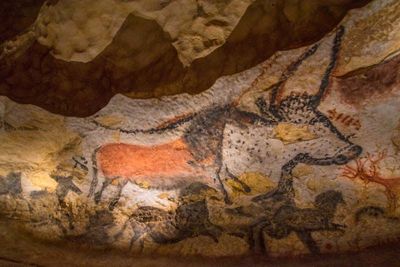 洞窟の絵 フランス、ラスコー洞窟にある「死んだ男のシャフト」の洞窟壁画
