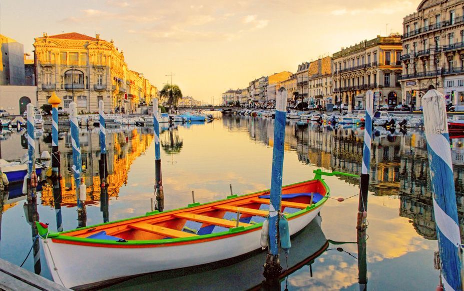 El Canal du Midi finaliza en Sète, en Occitania.