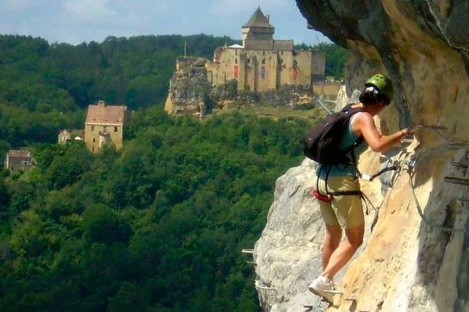 Vía Ferrata de las Rapaces, en Dordoña-Périgord.